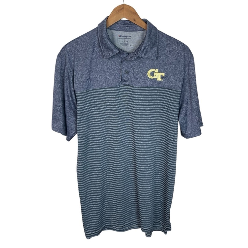 PO55 Men’s Champion Brand Georgia Tech Yellowjackets Performance Polo Shirt L
